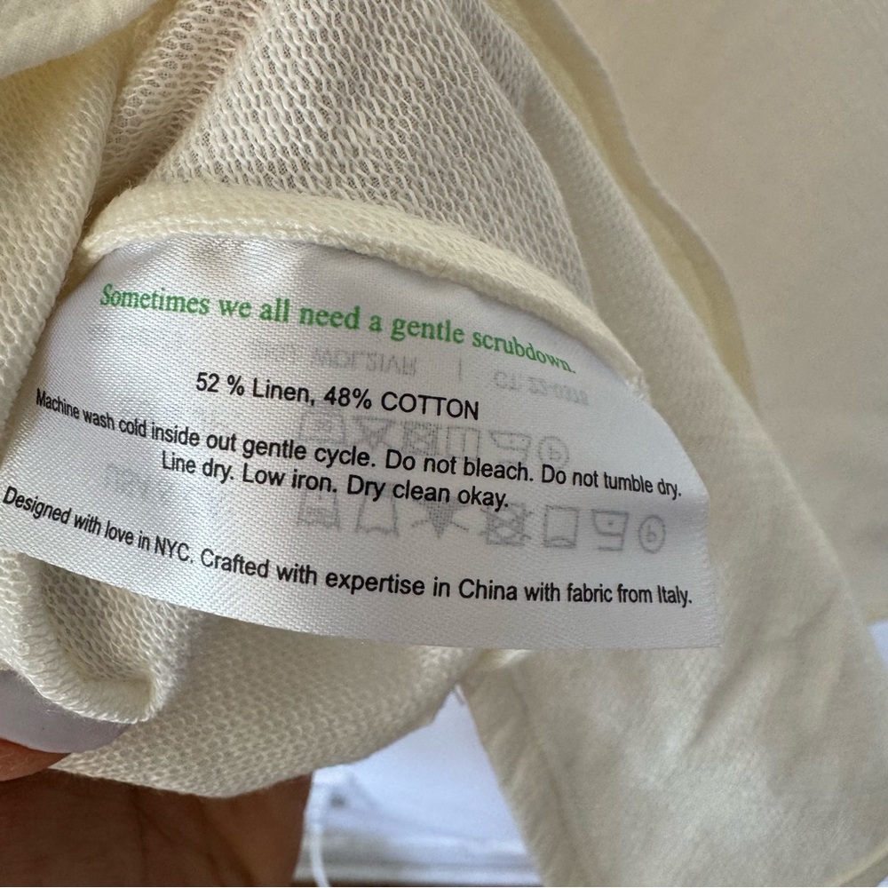 NWT M.M Lafleur The Wren Top - Double-Faced Ivory Linen Sz L - Picture 14 of 15